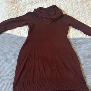 Cowl neck sweater dress